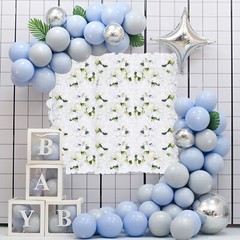 6 Pcs Green & White Artificial Flower Wall Panels for Wedding Decor