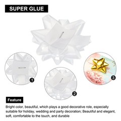 90pcs 1 1/4″ Mini Star Gift Bows Christmas Bows for Gift Wrapping, White