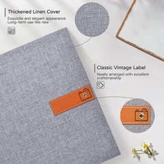 Self Adhesive Photo Album 4×6 5×7 8×10, DIY Picture Book, Gift for Mom, Gray