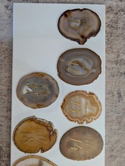 Agate Wedding Table Numbers Set Polished Finish Mixed Colors Centerpiece