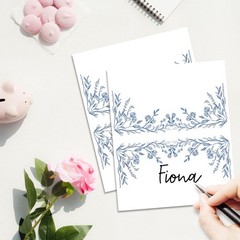 Blue Floral Place Cards Tent Name Seating Seating Label Banquet 25 PCS Set