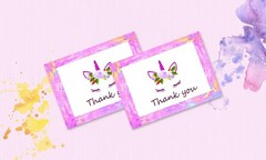 Unicorn Thank You Cards With Envelopes – 4″ x 7″ Inches White Blank Note Card…