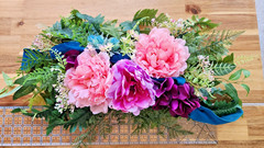 Jewel Toned Party Centerpieces Lot of 10 Table Arrangements + 10 Lace Runners