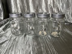 Mason Jars Lantern Tealight Holder with Wire Metal Tray Rustic Farmhouse Style