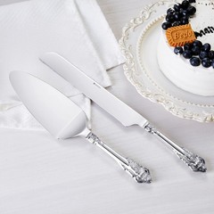 Wedding Cake Knife Server Set 18/10 Stainless Steel Luxury Cake Cut Silver
