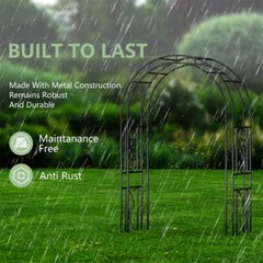 Heavy Wedding Arch Metal Outdoor Garden Arbor Trellis Lattice Climbing Plants US