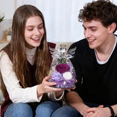 Gifts for Women Preserved Rose Forever Flower Eternal Roses in Small, Purple