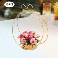 Elegant Wedding Centerpieces Party Decor 10Pcs Metal Geometric Gold Centerpiece
