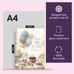 91st Birthday Cards for Men Women – Rustic Birthday – Happy Birthday Card for…