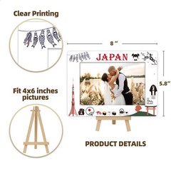 DETIHO Japan Travel Picture Frame, 4×6 Japan Themed Wooden Frame with Easel S…