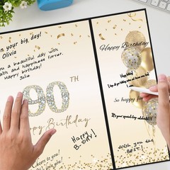 Black Gold 90th Birthday Party Decorations, Happy 90th Birthday Alternative S…