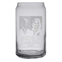 Customized Beer Can Glass 16 oz Biden Harris Democratic President Election