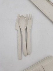 Portable Silverwear Trinity Set Service for 2 Includes Carrying Case Tan