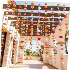 Suncalla 12 Pcs 70.8 ft Wildflower Garland Pre Strung Multi Color Rose