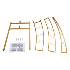 6.5ft Gold Metal Crescent Moon Wedding Arch Stand, Curved Flower Balloon Frame