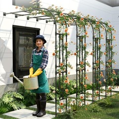 BUKLIYN Half Sided Arch Against The Wall Garden Trellis – Arch, Black