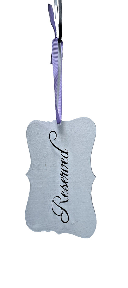 Wedding Reserved Signs for Chairs Clear Acrylic Tag Hanging Curvy Design Script