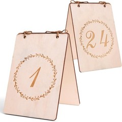 Table Top Decorations Numbers for Wedding Reception 1-24 Double Sided Real Wood
