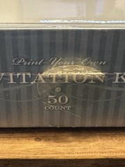 G SQUARED 50 Count Print Your Own Invitation Kit Silver Rings White NIB NEW