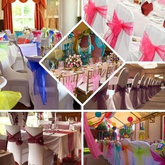 Elegant Organza Sashes, Chair Decor, Special Events, Pack Of 10, Pink