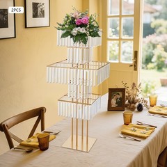 2PCS Flower Display Stand, 5 Tier Flower Vase Stand, Modern Wedding Flower Stand