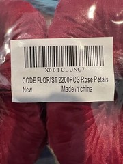 CODE FLORIST 2200 PCS Dark-Red Silk Rose Petals Wedding Flower Decoration