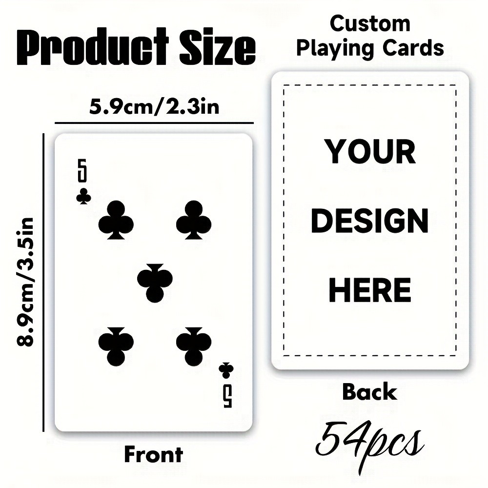 54 Custom Playing Cards – Personalized Poker Card Games with Your Own Designs ♤