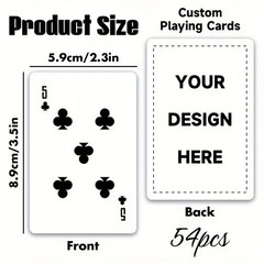 54 Custom Playing Cards – Personalized Poker Card Games with Your Own Designs ♤