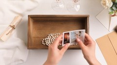 Mr and Mrs Champagne Flutes Set of 2 with Wooden Box
