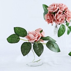 24 DUSTY ROSE 2″ Mini FOAM ROSE Flowers Stems Wedding Decorations Supplies