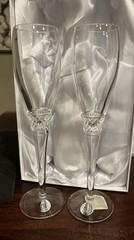 Set Of 2 Crystal Champagne Flutes THINGS REMEMBERED – Made In Poland – Box Incl