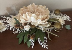 Elegant Wedding Centerpiece Ivory Floral Gold Branch Bird Candle Holder Decor