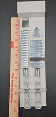 2 Piece Clear Acrylic Handle Stainless Steel Cake Serving Set New Open Box