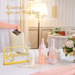 6 Pieces Acrylic Reserved Table Sign Wedding Signs for Tables Acrylic Standin…