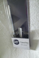 Wilton Guest Pen Silver acrylic Crystal Look Base Wedding Party New