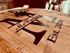 Bourbon Barrel Head, Wedding Guest Book, Custom Rustic Wedding Sign