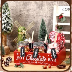 Sunnychicc 6 Set Christmas Hot Cocoa Bar Supplies Chocolate Glass Jar…