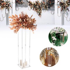 Clear Acrylic Flower Stand Column Vase Centerpieces Wedding Decoration