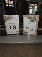 Wedding Table Number Signs Set of 12 Peacock Feather Reception Decor w/Stands