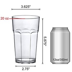 – Affinity – 20-Ounce Plastic Tumblers (Set of 6), Clear All-Clear, 20 oz