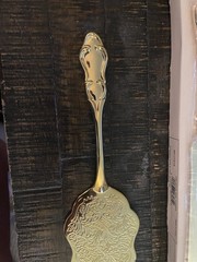 International Silver Company Gold Plated Knife And Cake Server Set