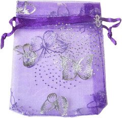 100Pcs Organza Wedding Party Gift Bags Butterfly Drawstring Pouches Jewelry G…