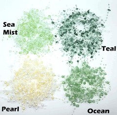 Beach Coastal Beaded Christmas or Beach Wedding Garland- Teal, Acrylic, 5FT