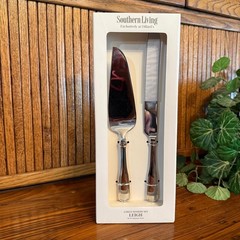 Southern Living Leigh Dessert Set 2pc Silver NEW 18/10 Stainless Steel Dillard’s