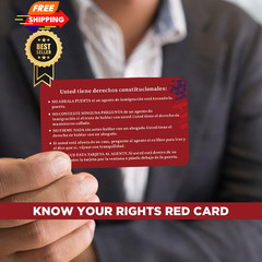 10 PCS Know Your Rights Immigration Red Card – English Spanish 10 PCS, red