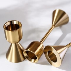 Brass Gold Candlestick Holder,Taper Candle Holders,Set of 3 Stick