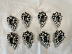 Metalla Fine Pewter 8 Placecard Holders Grape Clusters / Paperweights