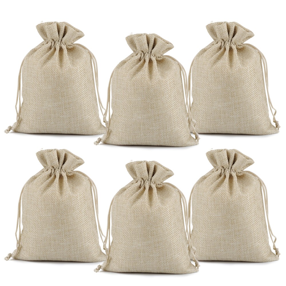 25-100Pcs Burlap Gift Bags Jute Favor Gift Bags Christmas DIY Craft Pouch 4 Size