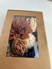 Ling’s Moment Burnt Orange Navy Artificial Flowers Greenery Combo Deluxe Set