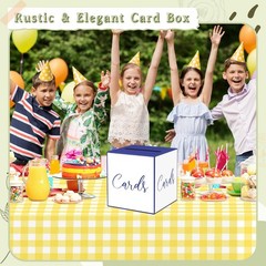 White Navy Blue Card Box Wedding Birthday Baby Shower Raffle Wishes Money